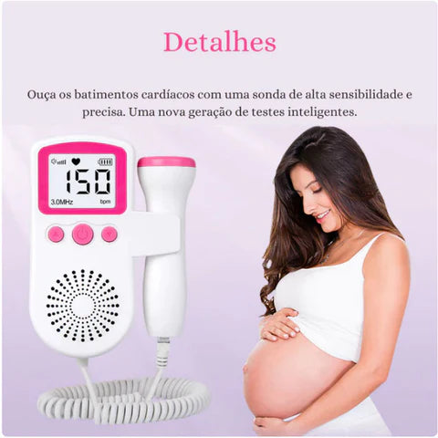 Monitor Fetal Dopplerde - Medidor Frequência Cardíaca Baby 